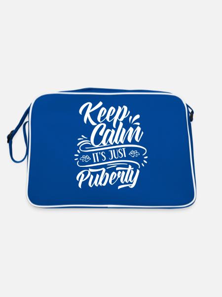 Keep calm Only puberty has grown up - Retro Bag - blue/white - Back