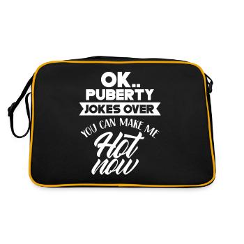 Ok Pubertät Du Kannst Mich Jetzt Heiß Machen - Retro Tasche - Schwarz/Gold - Hinten