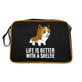 Life Is Better With A Sheltie Dog - Retro Bag - black/gold - Back