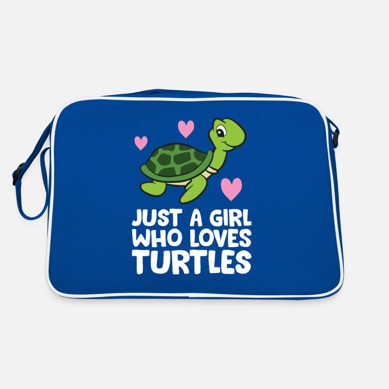 Nur ein Mädchen, das Schildkröten liebt Retro Tasche