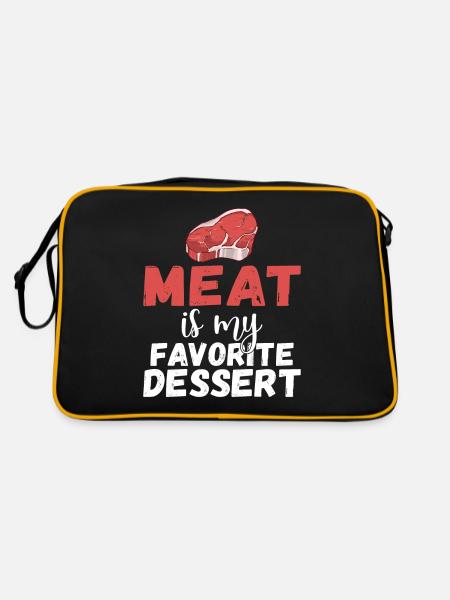 BBQ Grill Beef Meat Lovers Gifts - Retro Bag - black/gold - Back