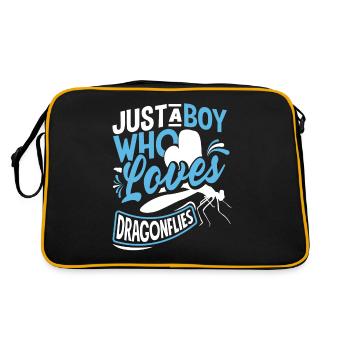 Dragonfly Damselfly Just A Boy Who Loves - Sac Retro - noir/or - Dos