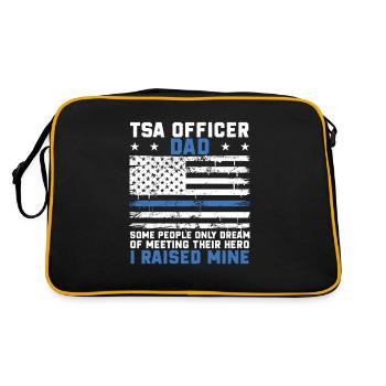 Patriotischer Transport-Sicherheitsheld für einen - Retro Tasche - Schwarz/Gold - Hinten
