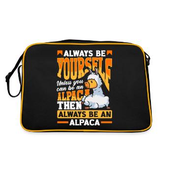 Alpagas Mammifères LLamas Alpaga Drôle - Sac Retro - noir/or - Dos