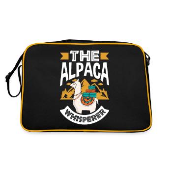 Alpacas Mammals LLamas Alpaca The Alpaca Whisperer - Retro Bag - black/gold - Back