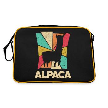 Alpagas Mammifères LLamas Silhouette d’Alpaga - Sac Retro - noir/or - Dos