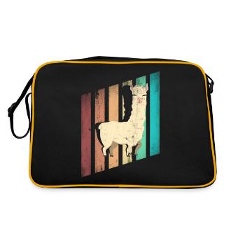 Alpagas LLamas Mammifères Alpaga Silhouette - Sac Retro - noir/or - Dos