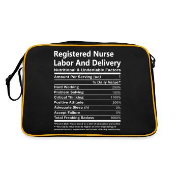 Registered Nurse Labor And Delivery Nutritional - Retro Tasche - Schwarz/Gold - Hinten