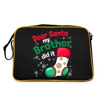 Cher Père Noël Mon frère l’a fait Noël Pyjama Noël - Sac Retro - noir/or - Dos