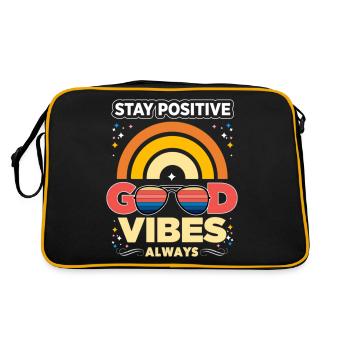 Rainbow Good Vibes Restez positif - Sac Retro - noir/or - Dos