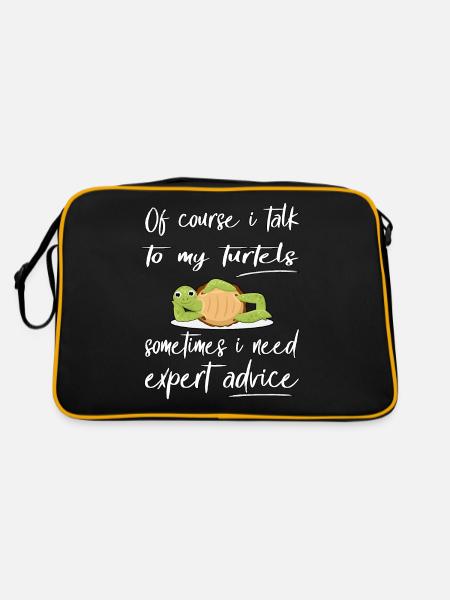 Funny Turtle Design Pet - Retro Bag - black/gold - Back