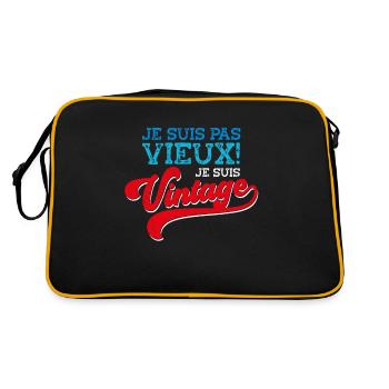 Homme Vieux Papy Fête Des Grands-Pères - Sac Retro - noir/or - Dos