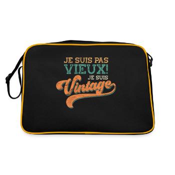 Homme Vieux Papy Fête Des Grands-Pères - Sac Retro - noir/or - Dos