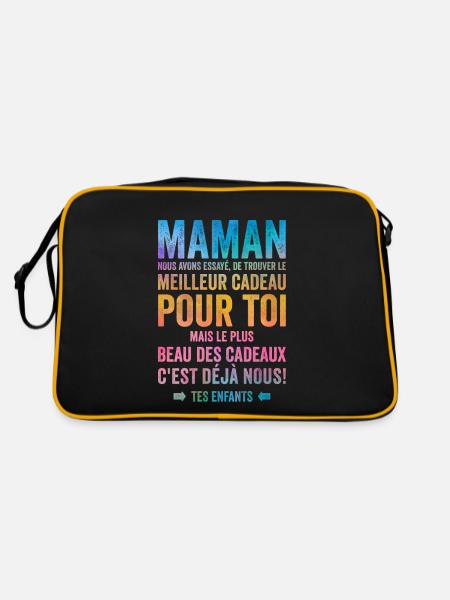 Maman Meilleur Cadeau C'est Nous Enfants - Sac Retro - noir/or - Dos