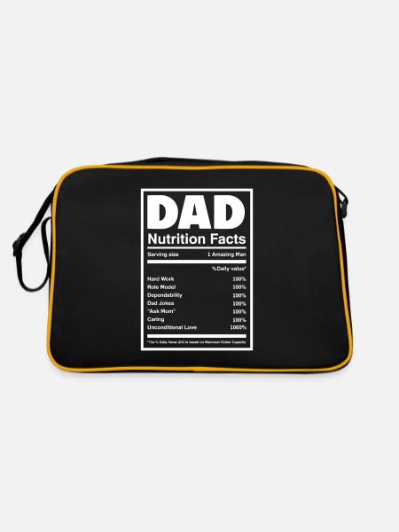 Papa Père Cadeau de la fête des pères - Sac Retro - noir/or - Dos