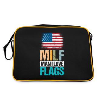 USA Flags Idependence Day Man Retro - Retro Tasche - Schwarz/Gold - Hinten