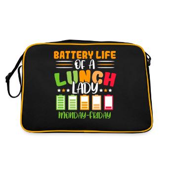 Cafeteria Mitarbeiter Cafeteria-Worker Pensioniert - Retro Tasche - Schwarz/Gold - Hinten