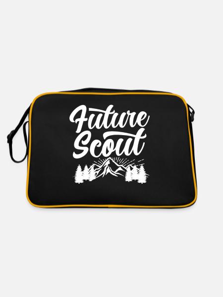 Zukünftiger Pfadfinder Zeltlager Sippe Pfadfinden - Retro Tasche - Schwarz/Gold - Hinten