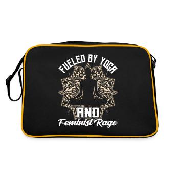 Driven by yoga and feminist anger women - Retro Bag - black/gold - Back