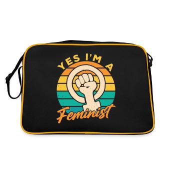 Ja Ich Bin Ein Feminist Feministisch Feminismus - Sac Retro - noir/or - Dos