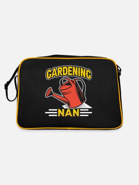Gartenarbeit Großmutter Garten Oma Gärtnerin - Retro Tasche - Schwarz/Gold - Hinten