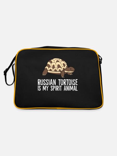 Russian Tortoise Is My Spirit Animal - Retro Bag - black/gold - Back