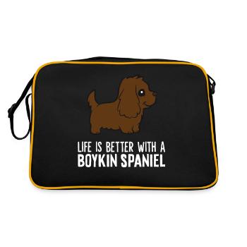 La vie est meilleure avec un chien Boykin Spaniel - Sac Retro - noir/or - Dos