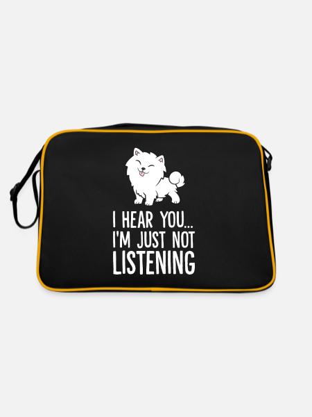 I Hear You I'm Just Not Listening Love American - Retro Bag - black/gold - Back