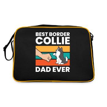 Meilleur père Border Collie de tous les temps - Sac Retro - noir/or - Dos