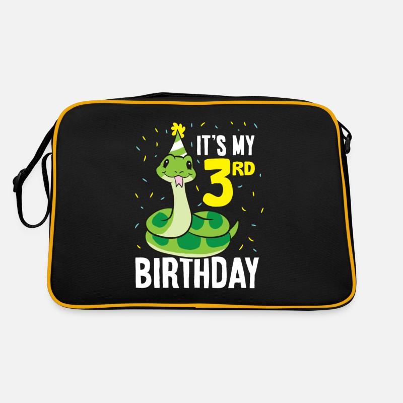 Serpents C’est mon 3ème anniversaire 3 ans Anniversaire - Sac Retro - noir/or