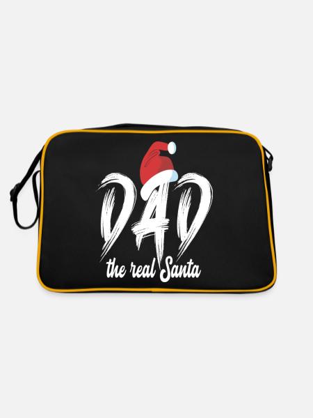 Christmas Dad the real Santa - Retro Bag - black/gold - Back