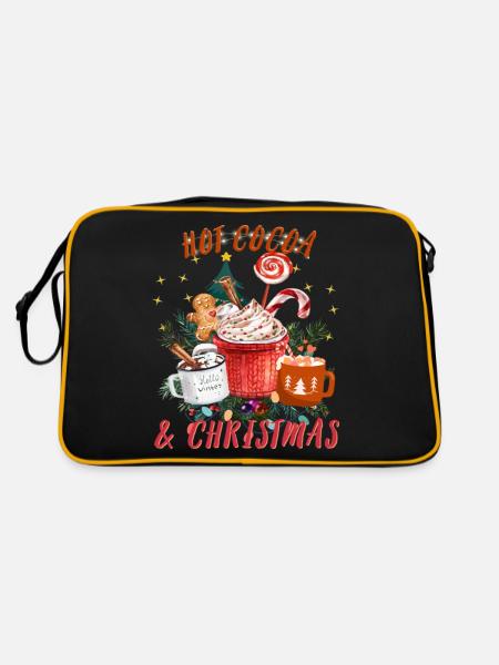 Chocolat chaud et café vintage Joyeux Noël - Sac Retro - noir/or - Dos