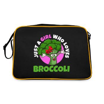 Just a girl who loves broccoli - Retro Bag - black/gold - Back