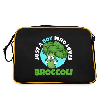 Just a boy who loves broccoli - Retro Bag - black/gold - Back