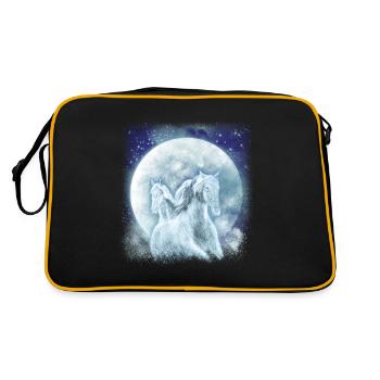 Chevaux blancs au clair de lune cheval d’équitation - Sac Retro - noir/or - Dos