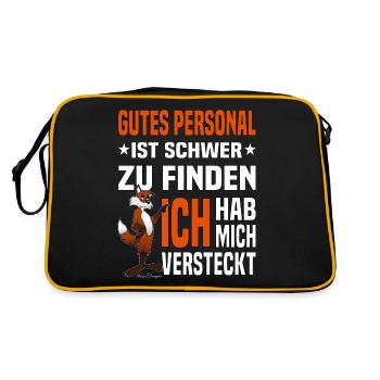Gutes Personal auf der Arbeit lustiges beste - Retro Tasche - Schwarz/Gold - Hinten
