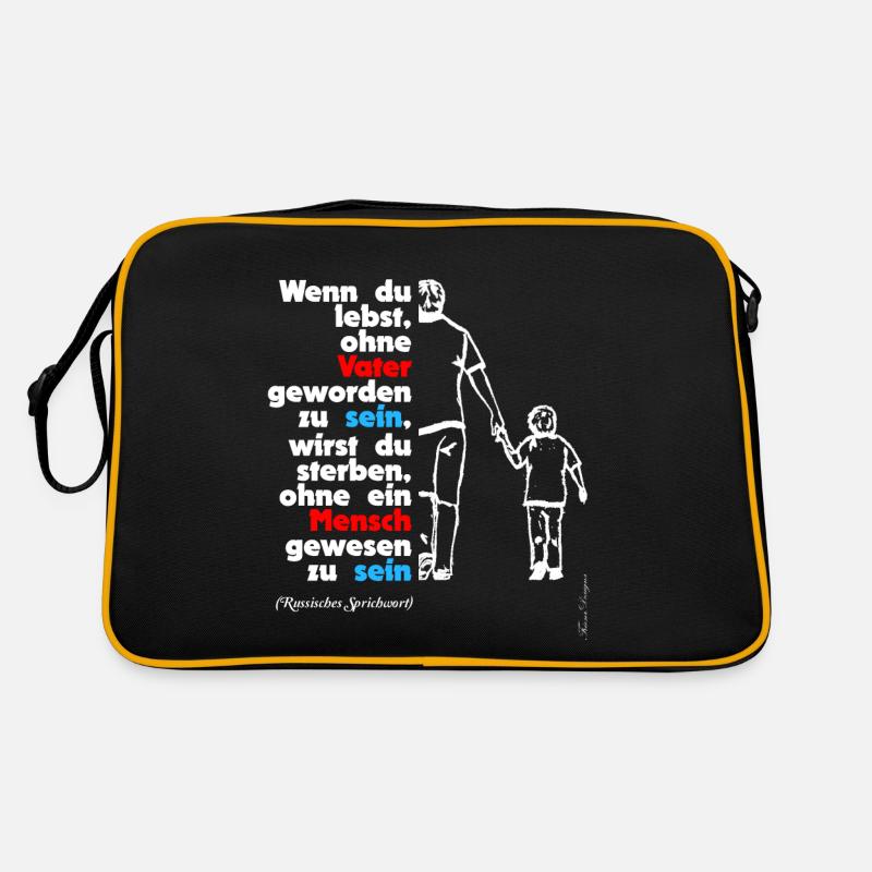 Papa ist der Beste Mann, russisches Sprichwort Retro Tasche