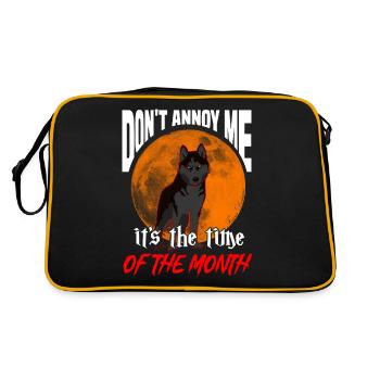 Lustiges Halloween Männer und Frauen Blutmond - Retro Tasche - Schwarz/Gold - Hinten