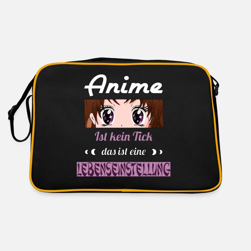 Anime ist kein Tick ist eine Lebenseinstellung - Retro Tasche - Schwarz/Gold