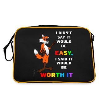 Cunning fox with wisdom says it will be - Retro Bag - black/gold - Back
