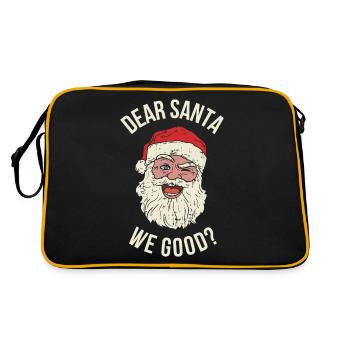 Dear Santa We Good Lieber Weihnachtsmann Geschenk - Retro Tasche - Schwarz/Gold - Hinten