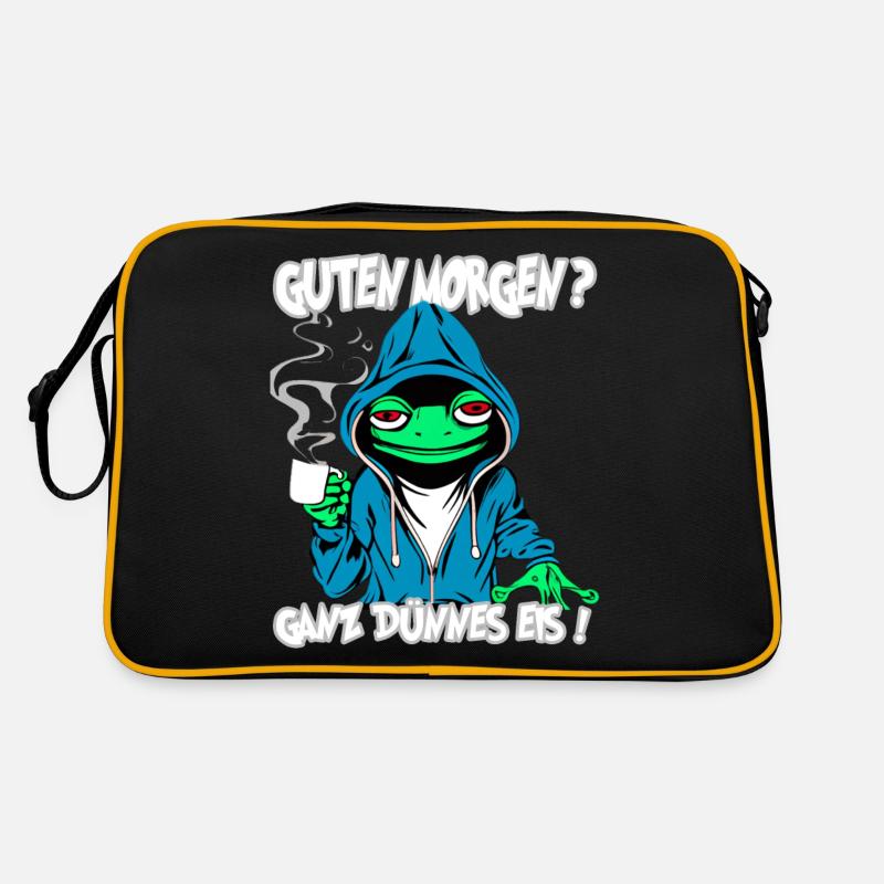 Ganz Dünnes Eis Morgenmuffel Frosch Kaffee Retro Tasche