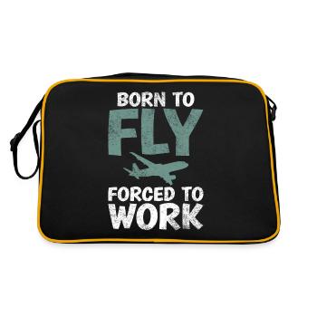 Born to fly, forced to use funny saying - Retro Bag - black/gold - Back