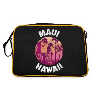 Retro Art of Maui Hawaii Surfing for 70s - Retro Bag - black/gold - Back