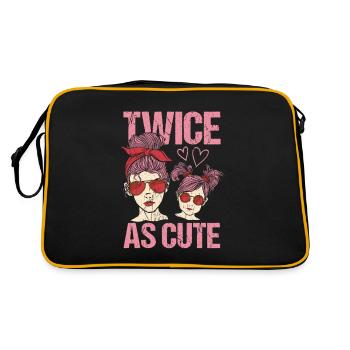 Deux fois plus mignon fille maman lunettes de soleil bandeau - Sac Retro - noir/or - Dos