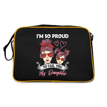 Proud Mom Love Daughter Lunettes de soleil Bandeau - Sac Retro - noir/or - Dos