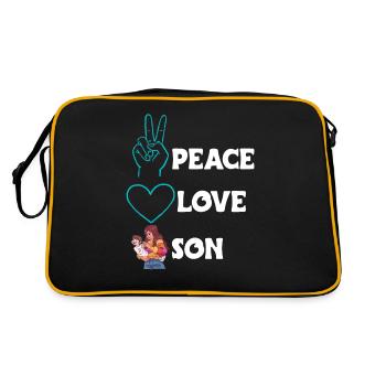 Peace Love Mom Son Boy - Retro Bag - black/gold - Back