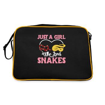 Just Girl Love Snakes Women Heart - Retro Tasche - Schwarz/Gold - Hinten