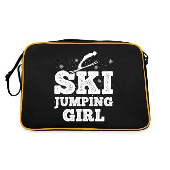 Ski jumping girls slope ski jumping skiing - Retro Bag - black/gold - Back