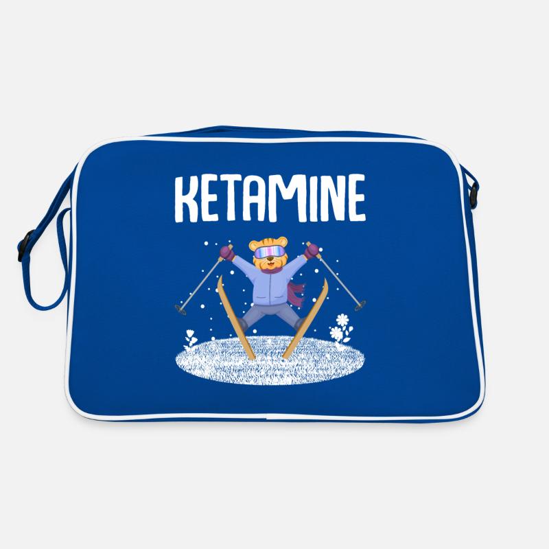 Ketamine Skiing Jumping Bear White Retro Bag